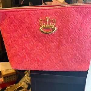 Juicy Couture Embossed Pink Cosmetic Bag